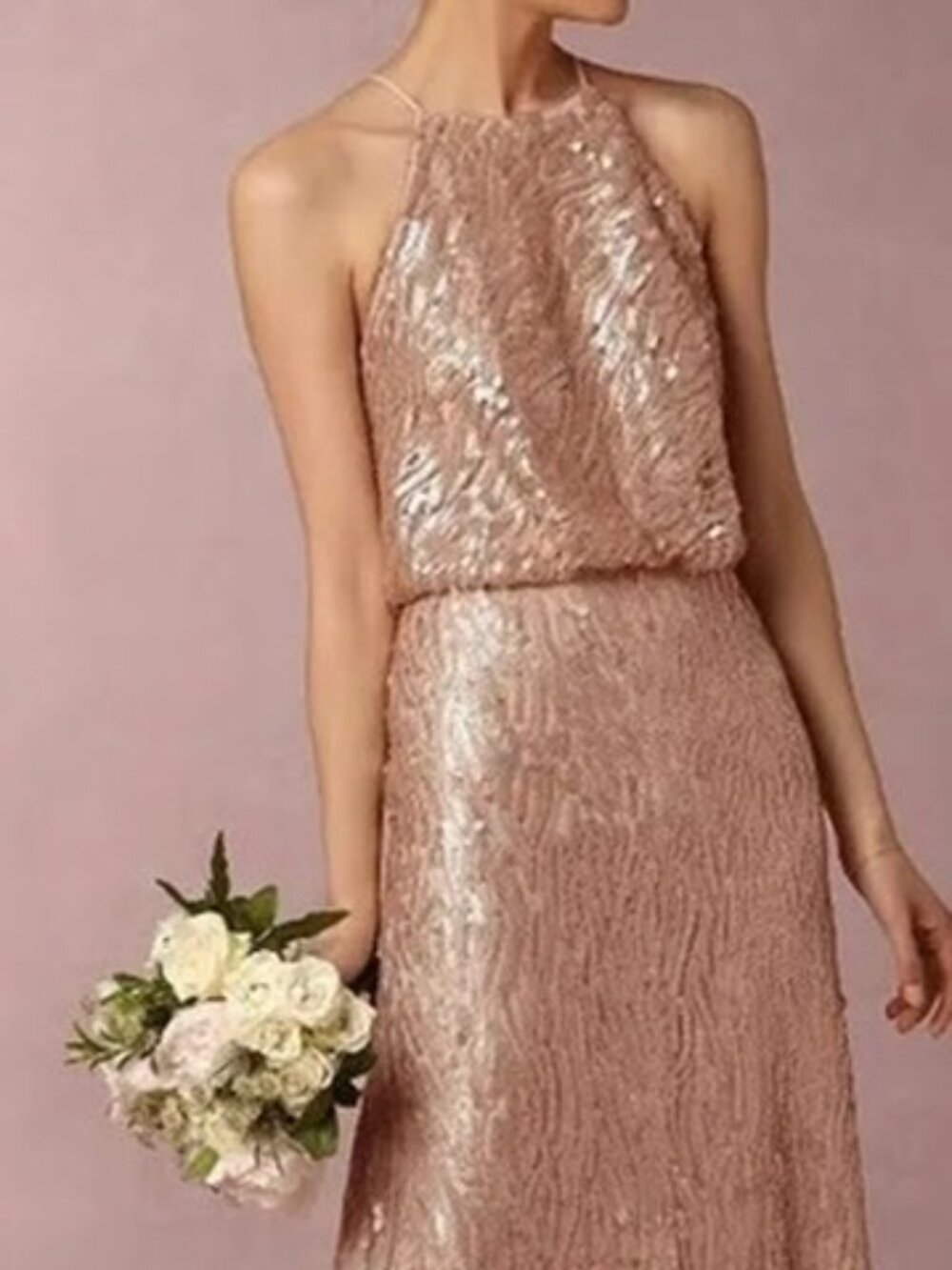 💯 BHLDN x Donna Morgan Alana Sequin dress NWT size 14 Bridesmaid Anthropologie